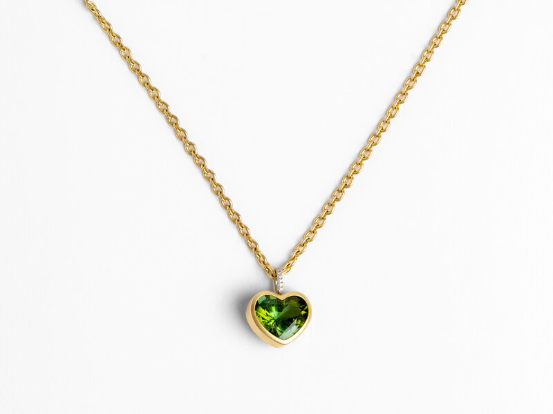 IRENE NEUWIRTH GREEN TOURMALINE HEART CHARM