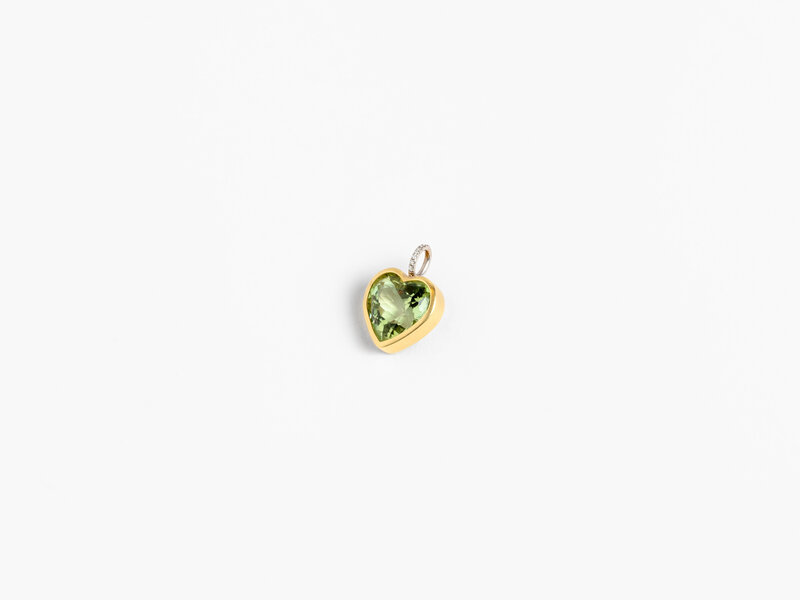 IRENE NEUWIRTH GREEN TOURMALINE HEART CHARM