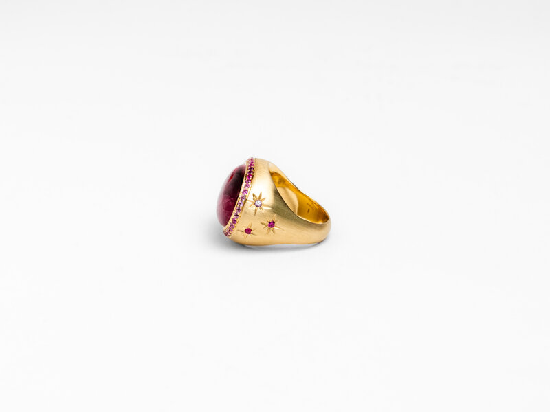 JACQUIE AICHE PINK TOURMALINE STARBURST RING