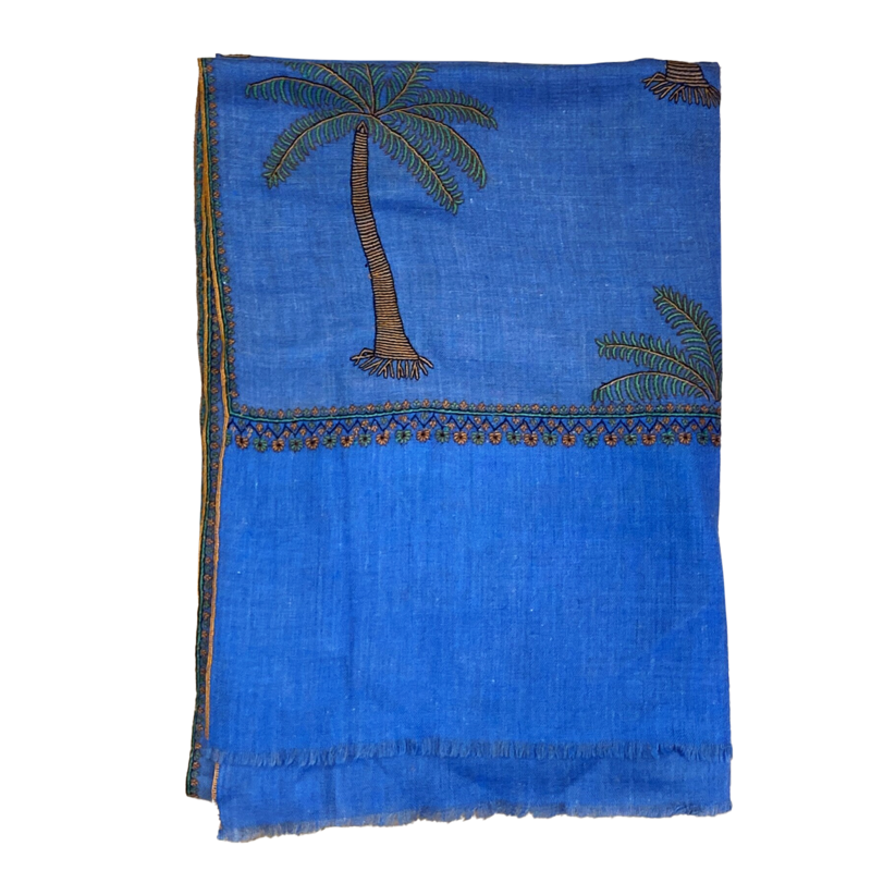 YASER PALM TREE EMBROIDERED SHAWL