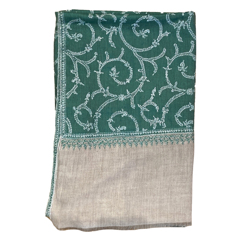 YASER SWIRL EMBROIDERED SHAWL