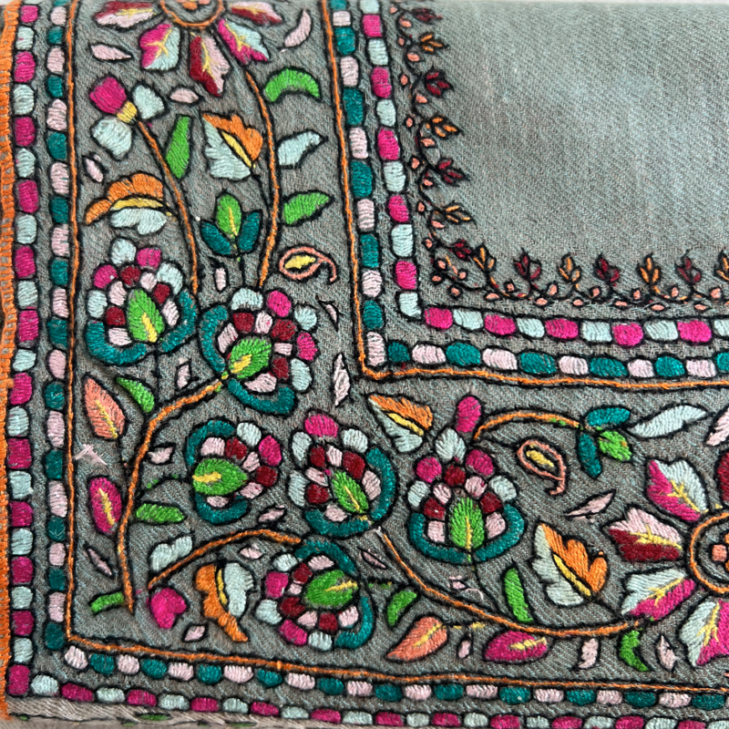 YASER FLORAL INTRICATE BORDER SHAWL