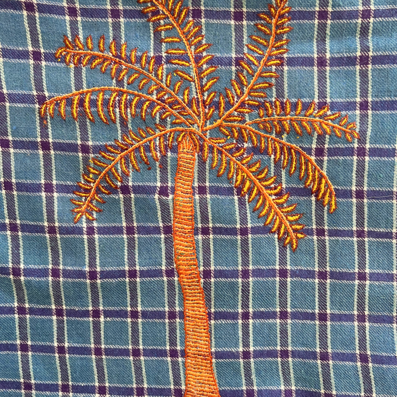 YASER PALM TREE EMBROIDERED SHAWL