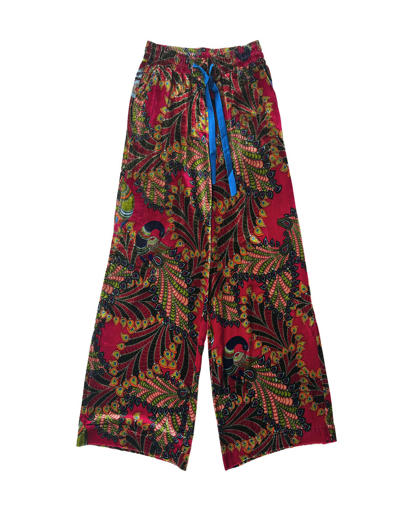 FRANCO FERRARI DRAWSTRING VELVET TROUSER