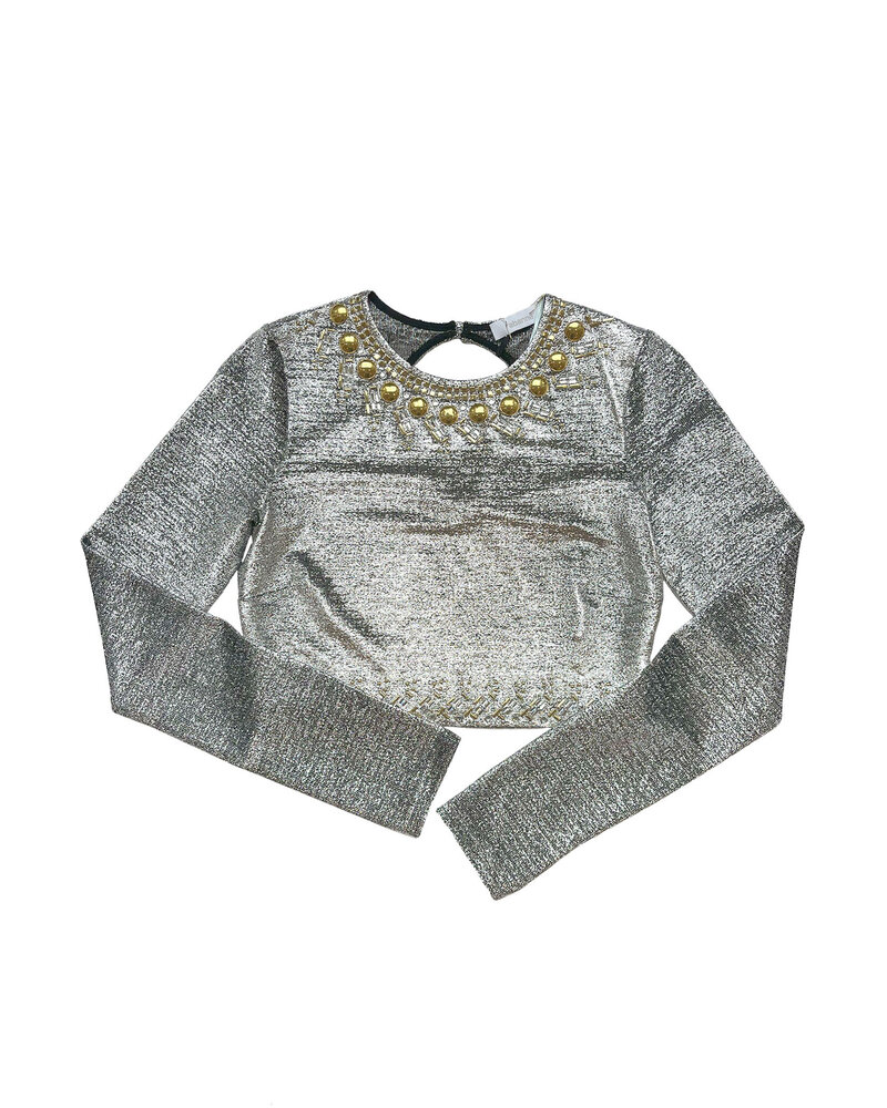 RABANNE EMBROIDERED CROP TOP