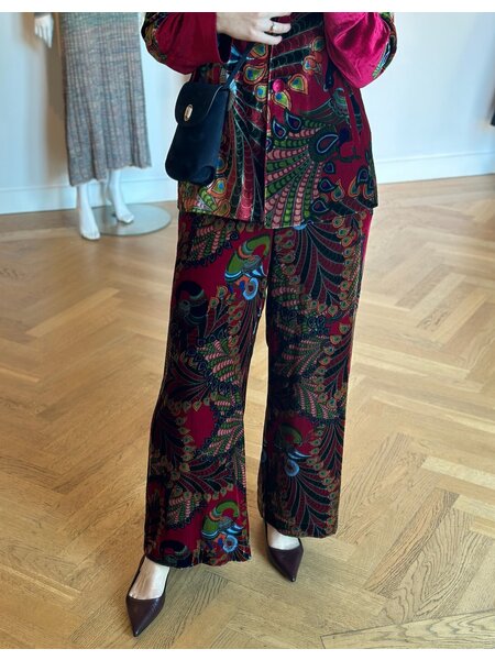 FRANCO FERRARI DRAWSTRING VELVET TROUSER