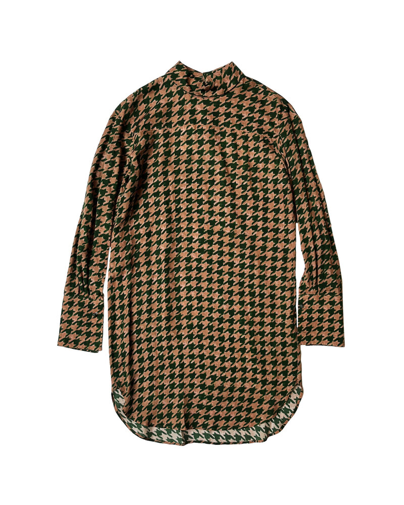 DRIES VAN NOTEN LONG SLEEVE HIGH NECK PRINTED TUNIC TOP - Capitol