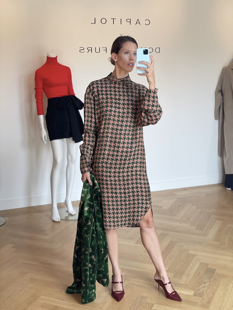 DRIES VAN NOTEN LONG SLEEVE HIGH NECK PRINTED TUNIC TOP - Capitol 