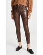 J BRAND J BRAND ALANA HIGH RISE CROP DARK ECLAIR COATED BOA BROWN JEANS