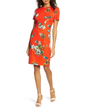 BLACK HALO BLACK HALO JODEE SHEATH TANGERINE TERRACE DRESSES