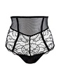 LISE CHARMEL LISE CHARMEL ACA0603 HIGH WAIST BRIEF SLIP PANTIES LINGERIE HAUT RETRO SOIR DE VENISE BLACK (NOIR DIAMANT) L