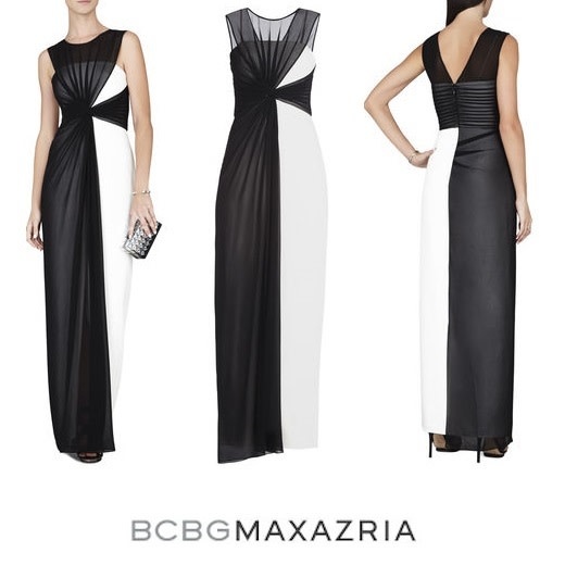 BCBG SALE BCBG SALE OLD PRICE$418 NINAH  BLACK OFF WHITE DRESSES MT: 10