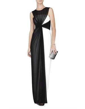 BCBG SALE BCBG SALE OLD PRICE$418 NINAH  BLACK OFF WHITE DRESSES MT: 10