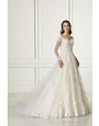 ADRIANNA PAPELL PLATINUM ADRIANNA PAPELL  A-LINE OFF SHOULDER NECKLINE WEDDING GOWNS IVORY CHAMPAGNE NUDE MT: 16