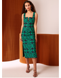 CAMEO CAMEO IMPRESSED MIDI DRESSES NAVY GREEN