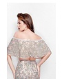 PRIMAVERA PRIMAVERA 3034 BEADED OFF-SHOULDER RUFFLE TOP FITTED SKIRT 2 PC SET GOWNS