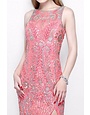 PRIMAVERA PRIMAVERA 1808 SLEEVELESS JEWEL NECKLINE OPEN BACK GOWNS CORAL MT: 6