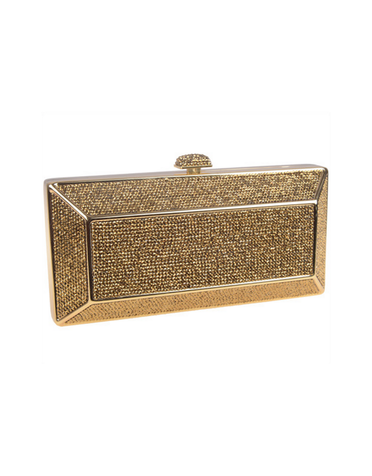 JUST FANTASTIC JUST FANTASTIC CRYSTAL-EMBELLISHED CLUTCH BAGS GOLD 6.9"