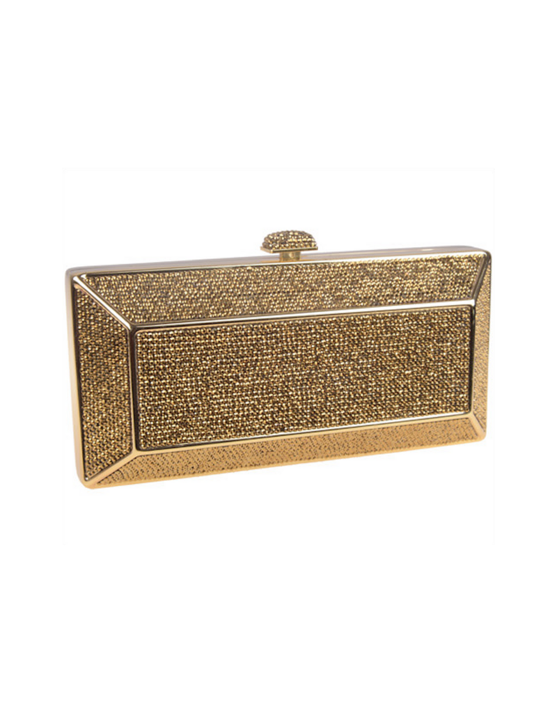 gold embellished clutch bag