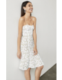 BCBGMAXAZRIA18 LYNNE JACQUARD STRAPLESS BODYCON WHITE WITH FLOWERS DRESSES