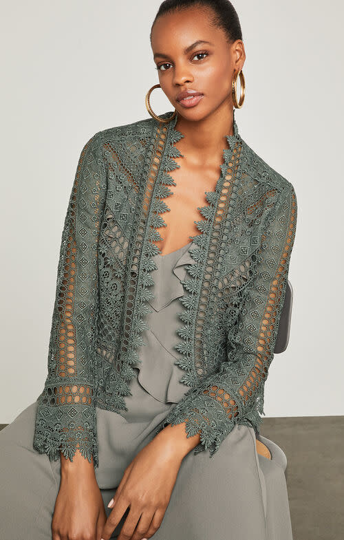 BCBGMAXAZRIA18 SAGE GREEN LACE JACKETS