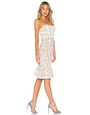 BCBGMAXAZRIA18 LYNNE JACQUARD STRAPLESS BODYCON WHITE WITH FLOWERS DRESSES