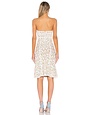 BCBGMAXAZRIA18 LYNNE JACQUARD STRAPLESS BODYCON WHITE WITH FLOWERS DRESSES