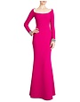 BADGLEY MISCHKA BADGLEY MISCHKA BEADED CUFFS SCOOP NECK GOWNS POP FUCHSIA  MT :10