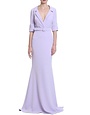 BADGLEY MISCHKA BADGLEY MISCHKA HALF SLEEVE TUX BELT GOWNS LILAC 0