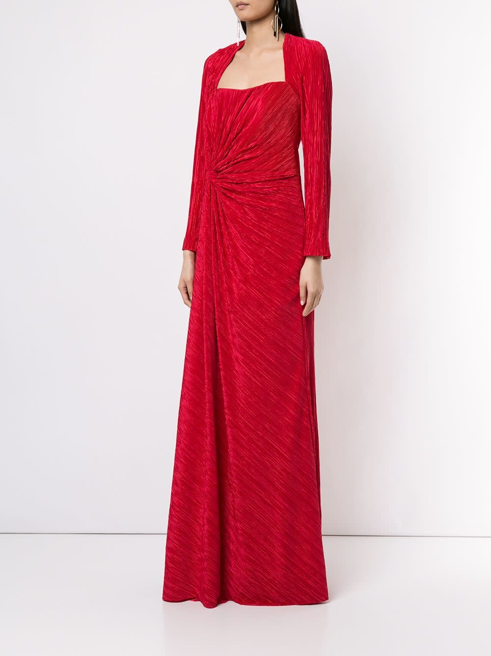 BADGLEY MISCHKA BADGLEY MISCHKA PLEATED DRAPE GOWNS RED  MT : 6