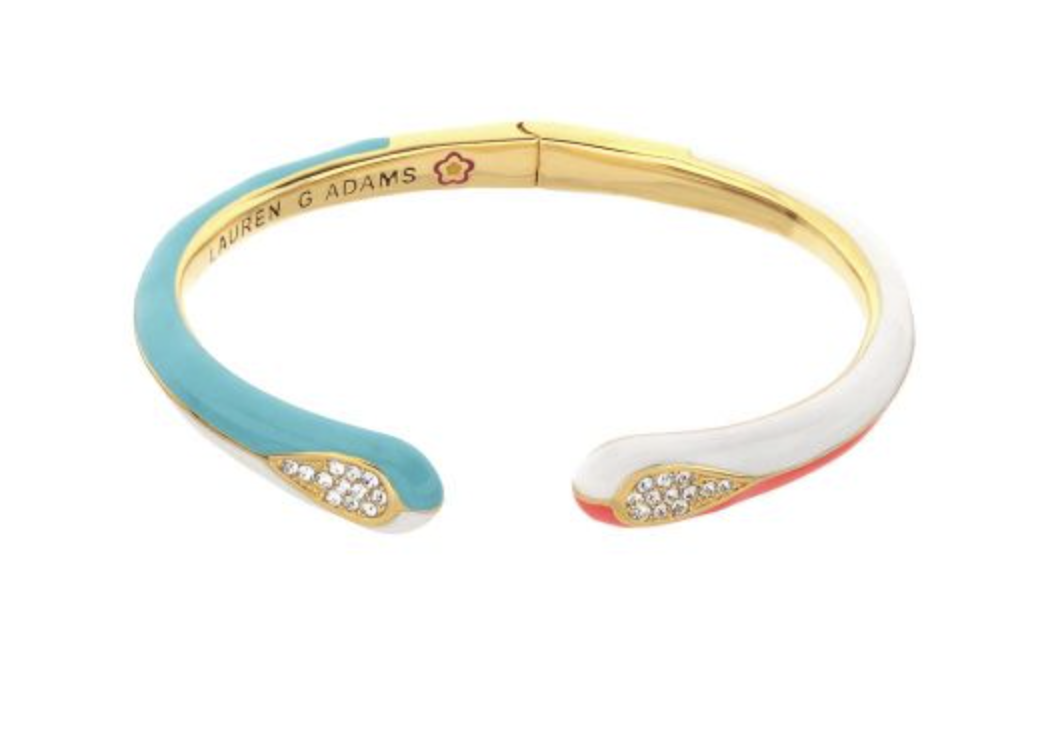 LAUREN G ADAMS GOLD LAUREN G ADAMS CRYSTAL STONES PETIT GATEAU BANGLES HOTRED S