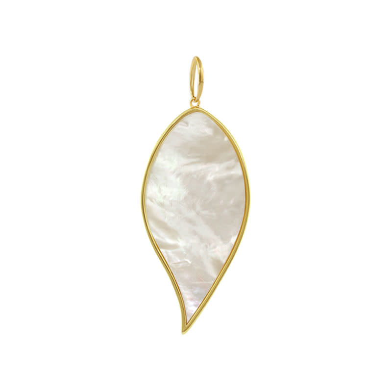 LAUREN G ADAMS GOLD LAUREN G ADAMS EAU LEAF PENDANTS MOTHER OF PEARL