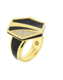 LAUREN G ADAMS GOLD LAUREN G ADAMS BEEHIVE RINGS BLACK 7