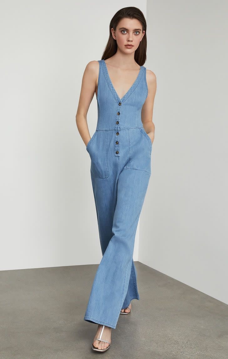 BCBGMAXAZRIA19 BCBGMAXAZRIA19 BUTTON FRONT DENIM JUMPSUITS TDK9207681