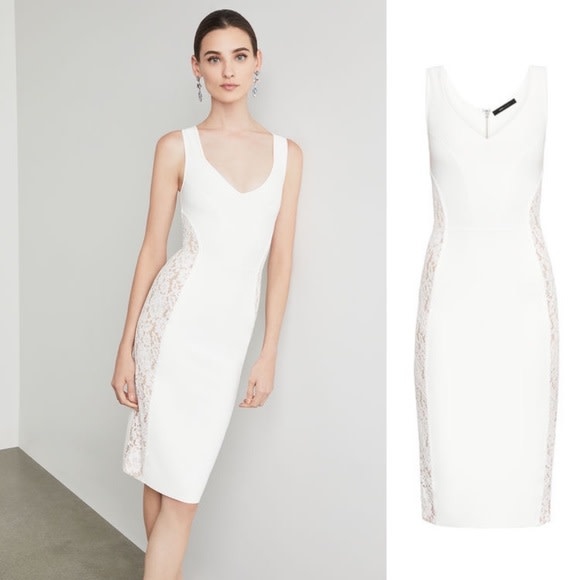 Bcbg lace top inset sheath dress