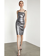 BCBGMAXAZRIA19 BCBGMAXAZRIA19 STRAPPY PLEATHER BODYCON DRESSES RPY6186556