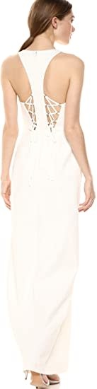 BCBGMAXAZRIA19 BCBGMAXAZRIA19 SLEEVELESS RACERBACK GOWN  DRESSES  NNH6208872 OFF WHITE  4