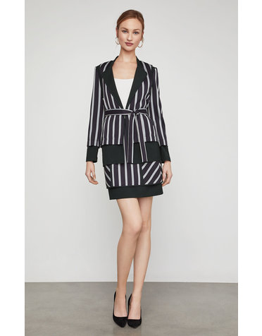 BCBGMAXAZRIA19 BCBGMAXAZRIA19 STRIPED SHORT ROBE BLAZERS CDN4195944