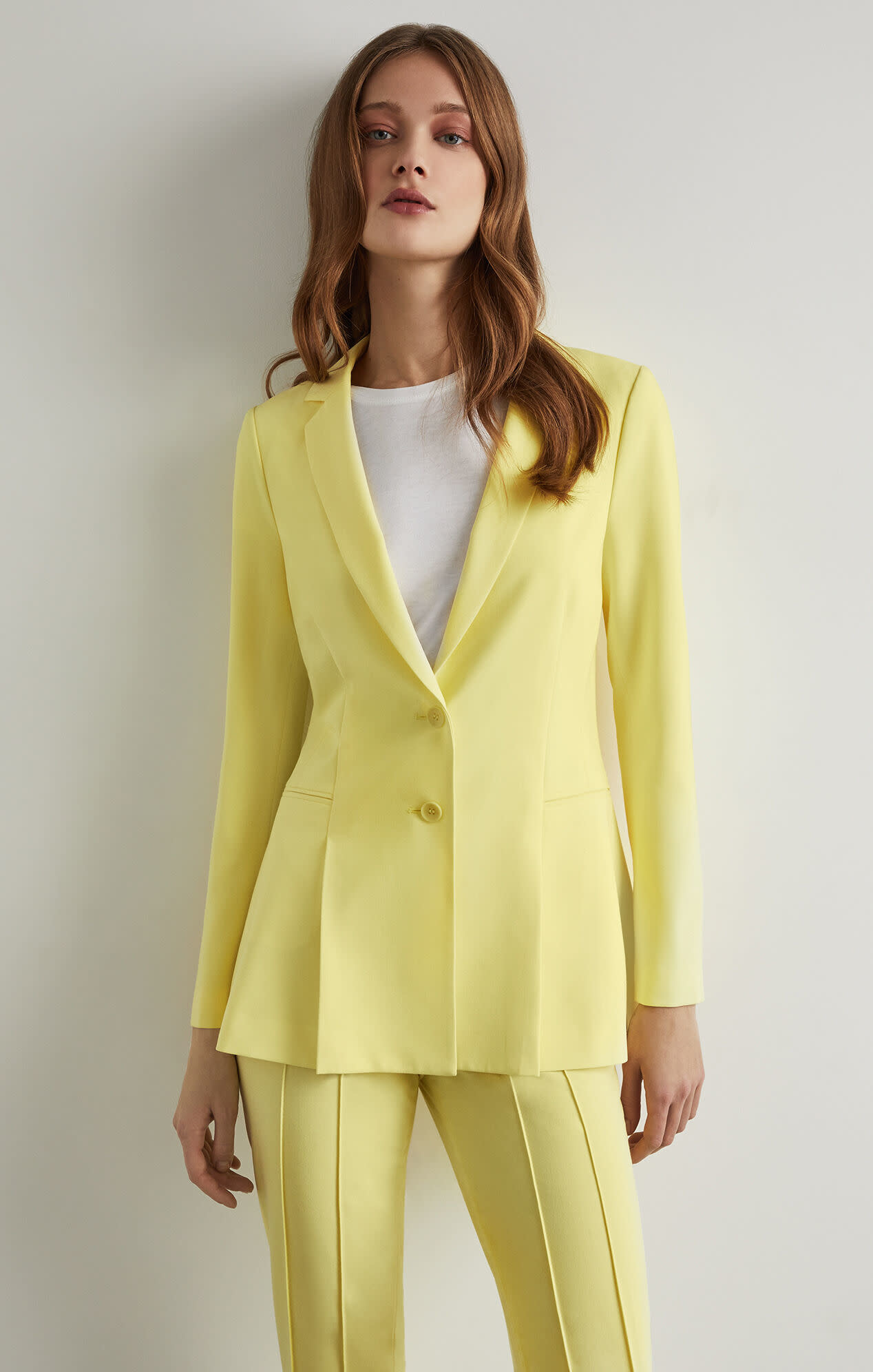 BCBGMAXAZRIA19 BCBGMAXAZRIA19 YELLOW PLEATED PEPLUM BLAZERS EPU4189868