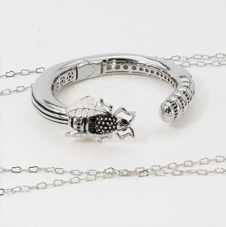 LAUREN G ADAMS SILVER LAUREN G ADAMS BEE BANGLES  SILVER WHITE S