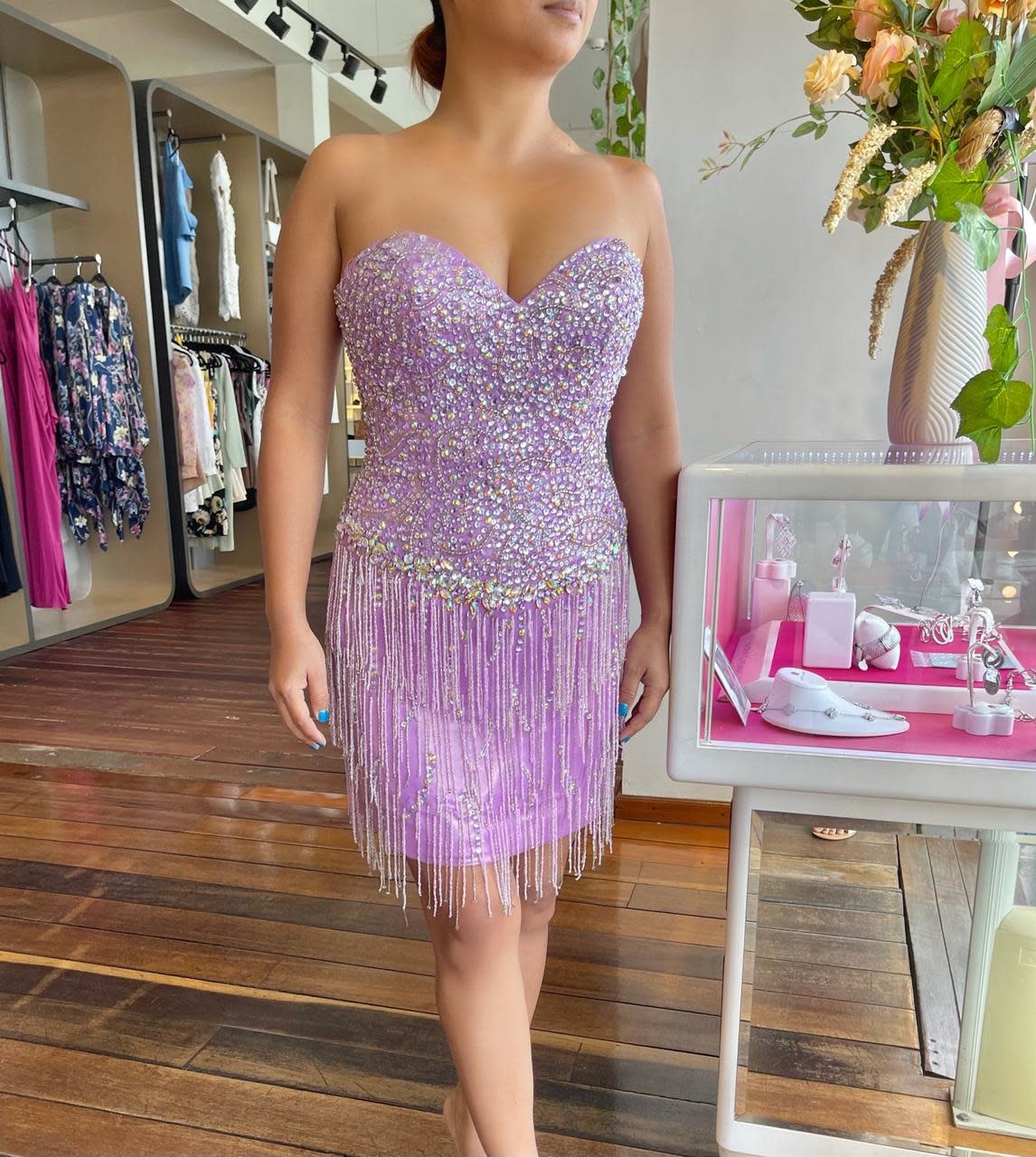 Lavender sales fringe dress