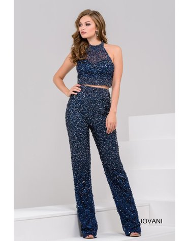 JOVANI JOVANI 1001951533 JOVANI GALA JUMPSUITS NAVY MT: 2