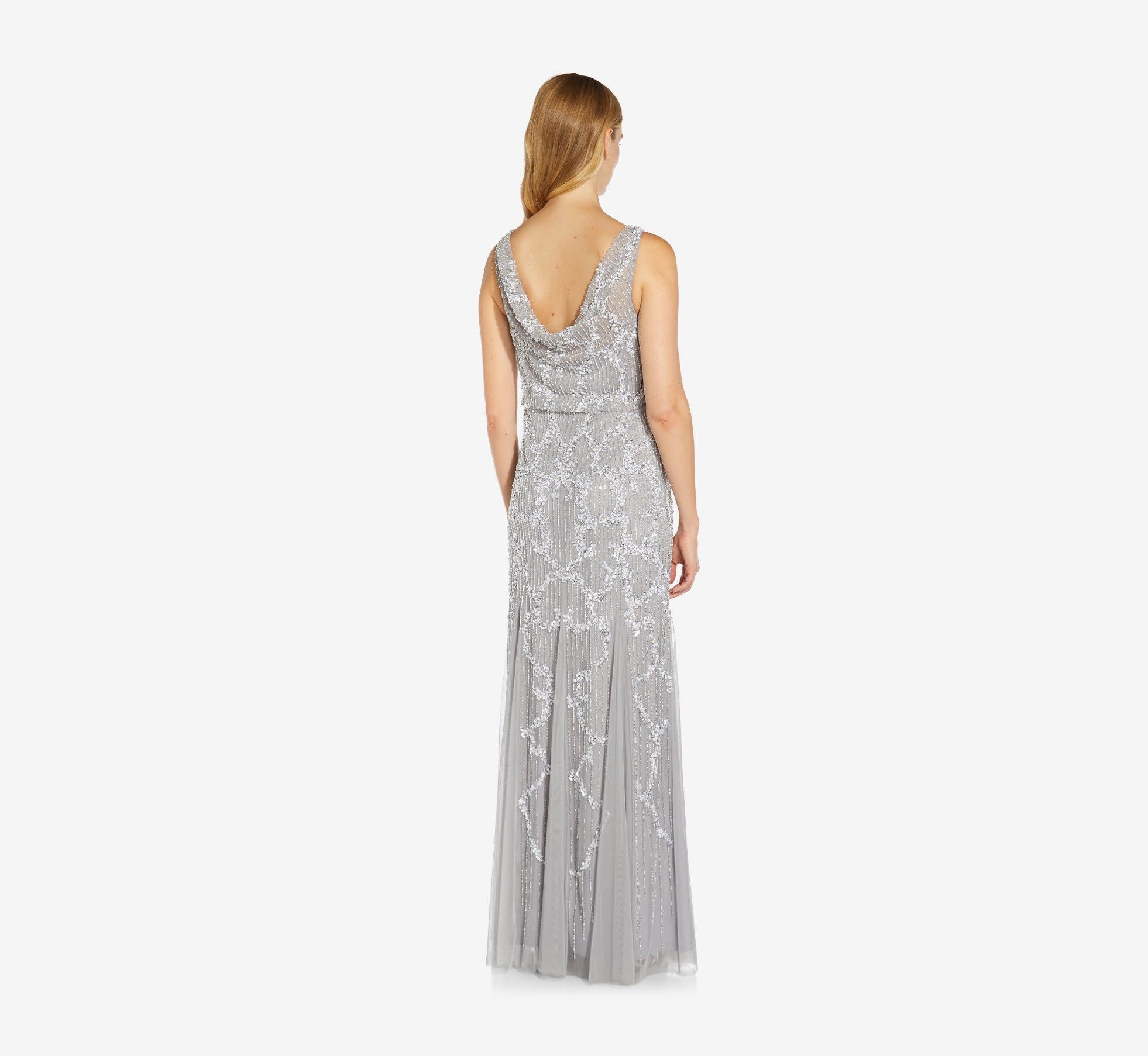 ADRIANNA PAPELL ADRIANNA PAPELL BEADED BLOUSON LONG GOWNS