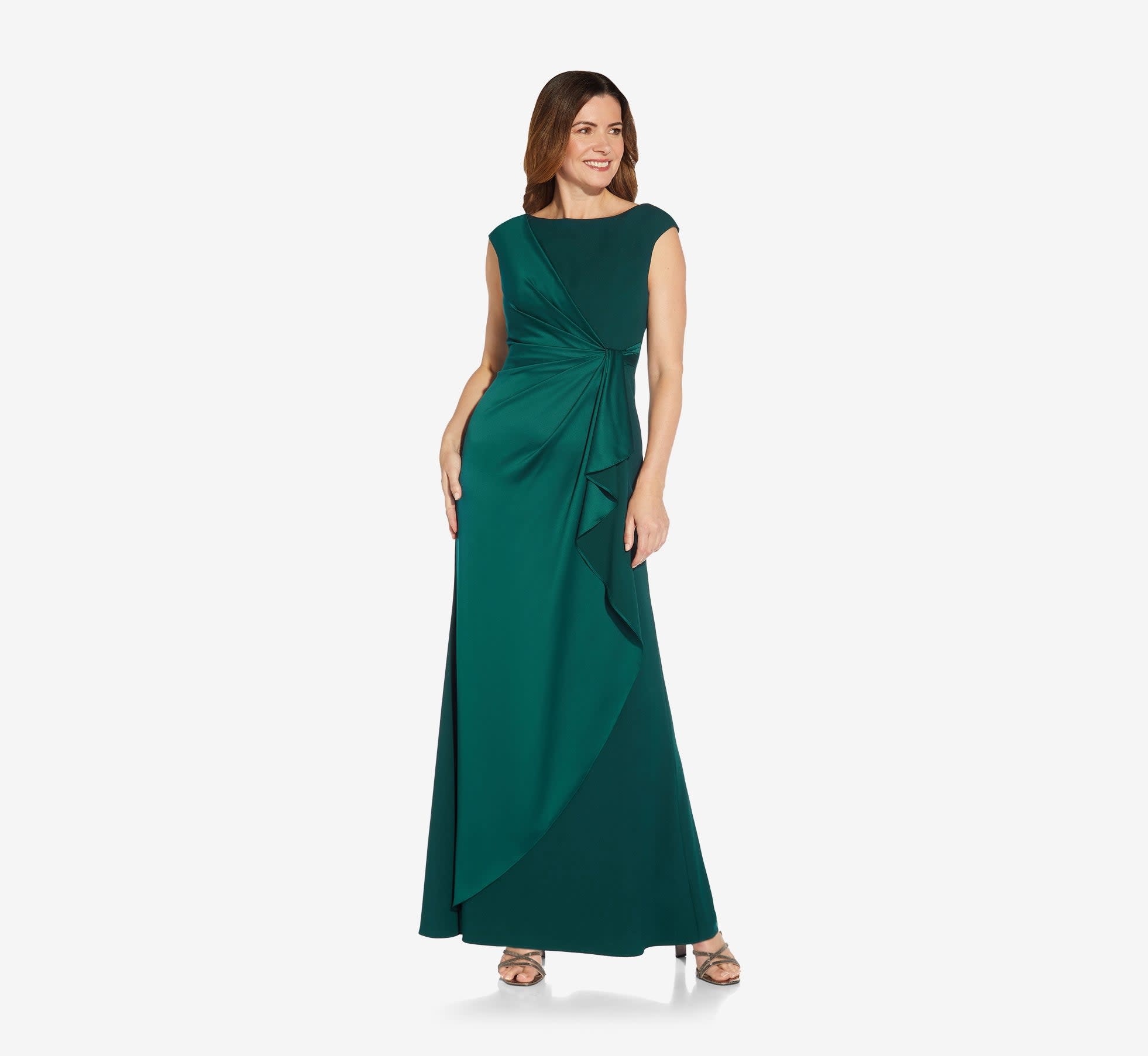 ADRIANNA PAPELL ADRIANNA PAPELL SATIN CREPE LONG GOWNS