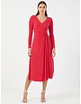 BCBGMAXAZRIA22 BCBGMAXAZRIA HAZEL WRAP FRONT MIDI DRESSES