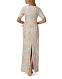 AIDAN MATTOX AIDAN MATTOX V-NECK 3/4 SLEEVE LONG GOWN DRESSES