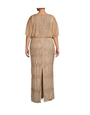ADRIANNA PAPELL ADRIANNA PAPELL BEADED SURPLICE GOWN DRESSES