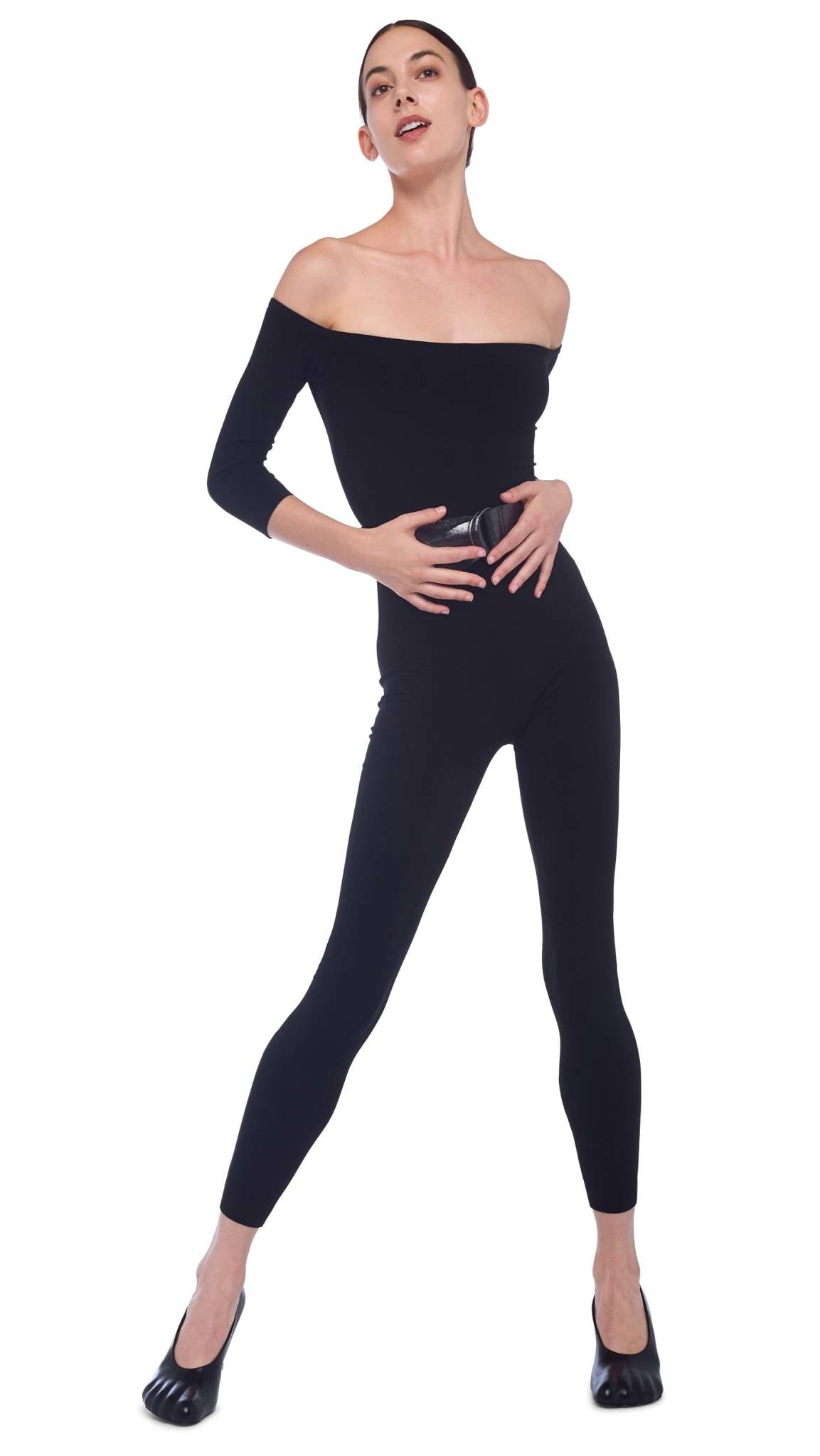 NORMA KAMALI NORMA KAMALI OFF SHOULDER CATSUITS