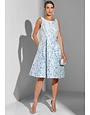 ADRIANNA PAPELL ADRIANNA PAPELL BORDER FLORAL JACQUARD DRESSES