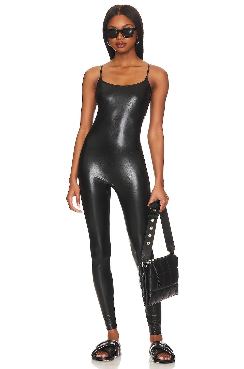 COMMANDO COMMANDO FAUX LEATHER CAMI CATSUITS